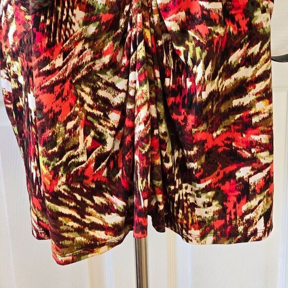 Jones Studio Separates Red Multicolor Stretch Sleeveless Top Plus Sz 22W - Picture 5 of 11